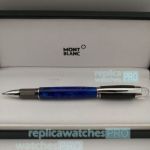 Replica Montblanc Star Walker Pen Blue Barrel Silver Clip Rollerball Pen